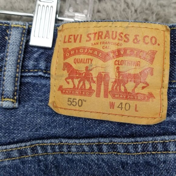 Levis Jeans Mens 40 Blue High Rise Relaxed Fit Tapered Leg Denim Shorts - Picture 9 of 15